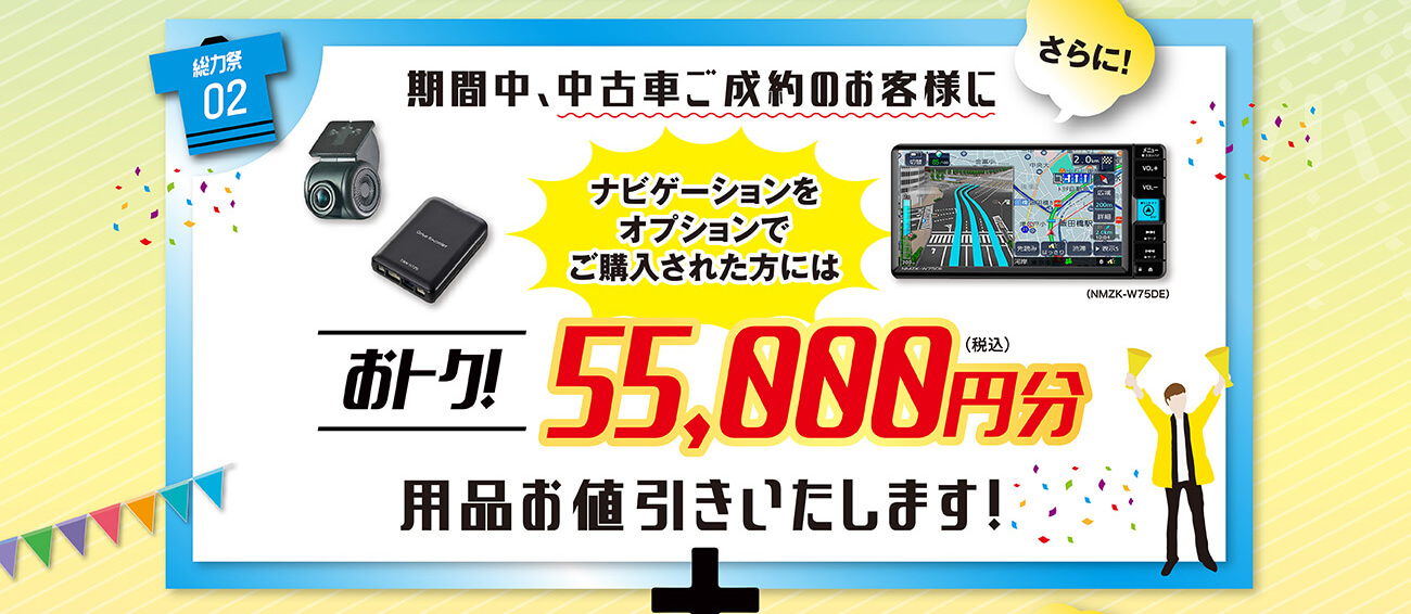 中古車　真夏の総力祭！：8月1日（金）～24日（日）まで